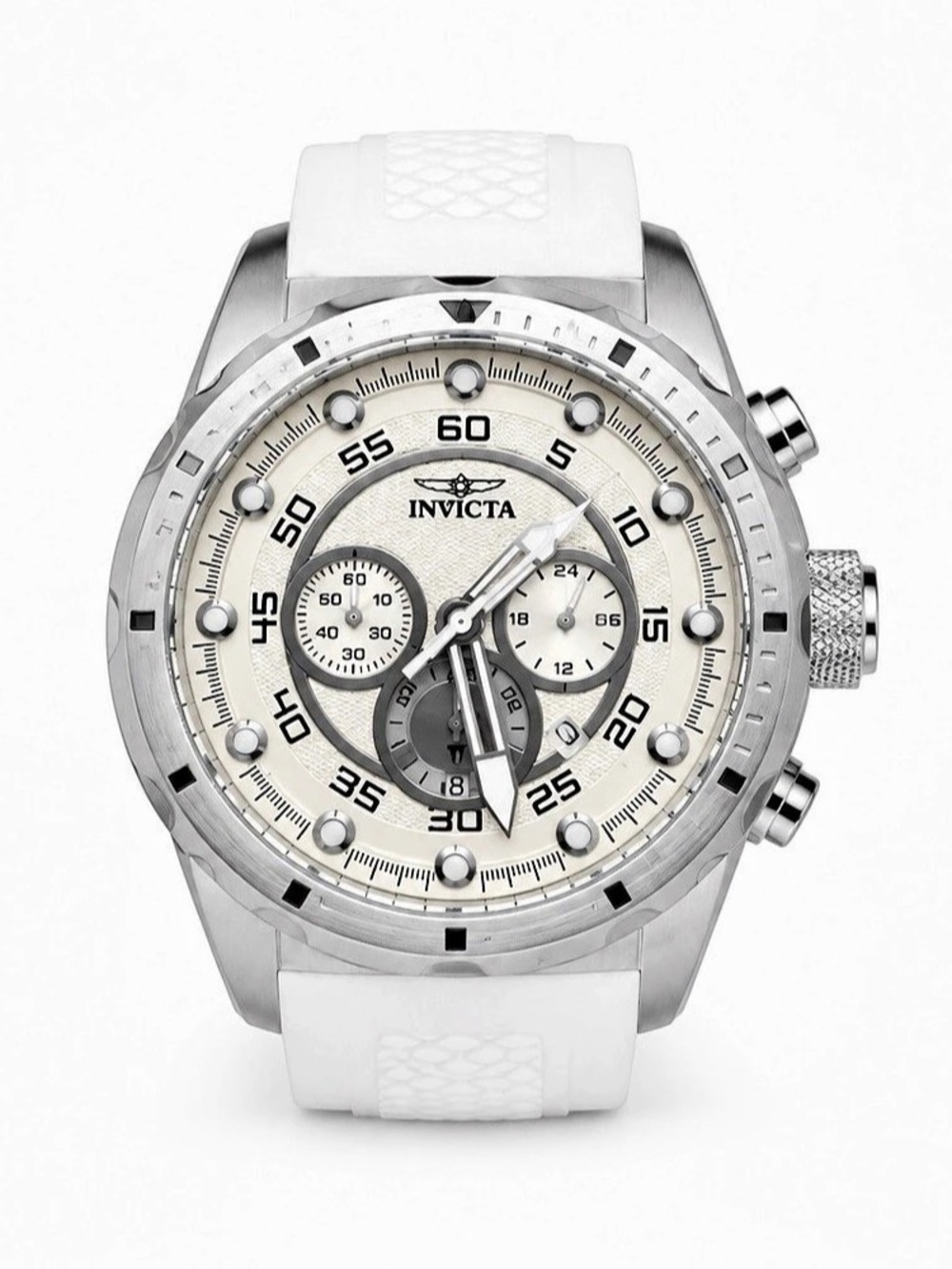 Invicta Trinite Chronograph Watch White & Silver NWT